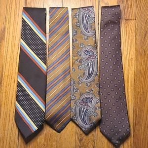 Vintage Christian Dior silk/poly brown ties lot